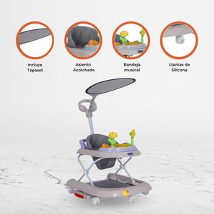 Andador Mecedora 4 en 1 «BAMBINO X5» khaki
