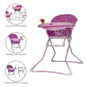 Silla de Comer para Bebé Plegable »BADALA» Pink