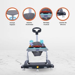 Andador Mecedora 4 en 1 «BAMBINO X5» Gray