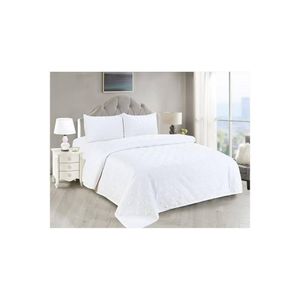 Cubrecama de Verano Blanco Hipoalergénico 2 plazas + Set de Sábanas
