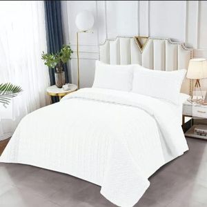 Cubrecama de Verano Blanco Hipoalergénico 2 plazas + Set de Sábanas
