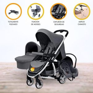 Coche de Paseo con Accesorios «LONDON» Gris