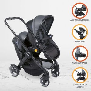 Coche Mellicero para Bebé  »FULLY TWIN STONE» Black