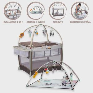 Cuna Corral para Bebés «HERE I GROW» Gray