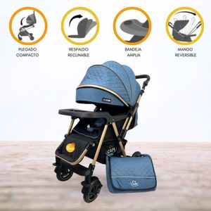 Coche Cuna Reversible de Aluminio «ZARAGOZA» Blue