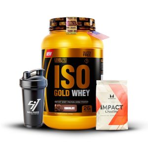 Iso Gold Whey 2.43lbs Rich Chocolate+Creatina Myprotein 250gr+Shaker