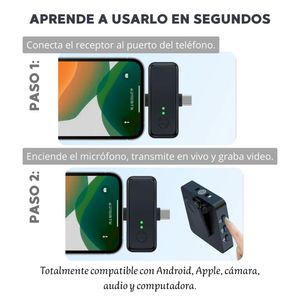 Micrófono Inalámbrico Solapero Sx31 3en1 – Tipo C, Lightning y 3.5 mm