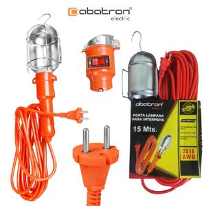 Luz de Trabajo con Protector de Metal 15 Metros ABATRON 18 AWG SWITCH