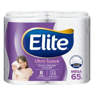 Papel Higiénico ELITE Ultra Suave 65mts Paquete 8un