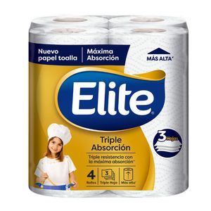 Papel Toalla ELITE Triple Absorción Paquete 4un