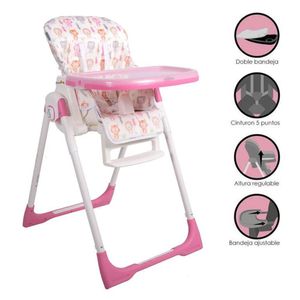 Silla de Comer Graduable para Bebé »NELLY» Pink