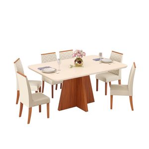 Juego De Comedor Amalia 6 Sillas Off White X