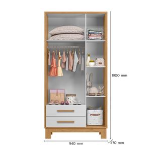 Ropero Nunu 3 Puertas 2 Cajones