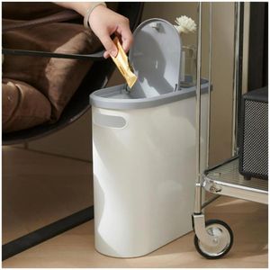 Tacho de Basura Canasta con Tapa Push Ahorra Espacio