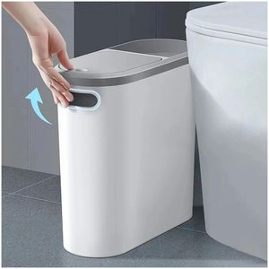 Tacho de Basura Canasta con Tapa Push Ahorra Espacio