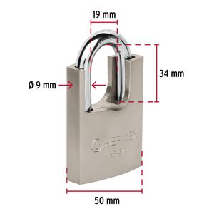 Candado de Hierro 50mm Llave Antiganzua 43313 Hermex