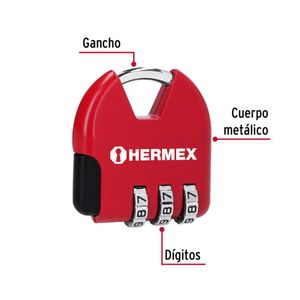 Candado Maletero de Combinacion 36mm 43351 Hermex