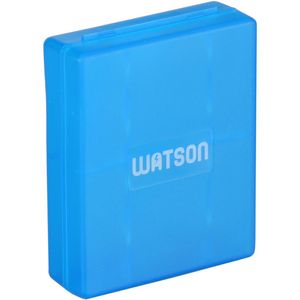 Funda de Batería Watson para Cuatro Baterías AA o AAA (Azul) - Compacta, Portátil y con Cierre a Pr