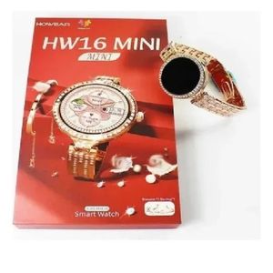 Smartwatch  hw16 mini incluye pulsera y aretes dorado