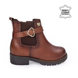 Botín Casual YADIRA-2522 MARRÓN Rabbit Cuero