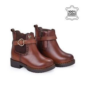 Botín Casual YADIRA-2522 MARRÓN Rabbit Cuero