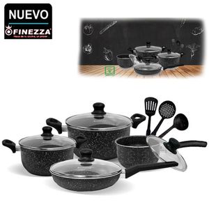 Juego de Ollas Antiadherente 11PZAS FZ-X1705M Negro