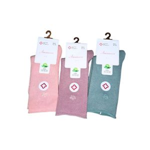 Pack de 3 Medias Canilleras de Mujer colores Rosado, Guinda y verde