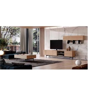 Mesa de TV Contemporánea Aragon 65" color Duna 3 puertas 2 cajones TU MESITA 200 cm
