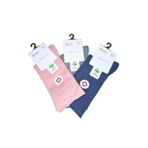 Pack de 3 Medias Canilleras de Mujer colores Rosado, verde y Azul