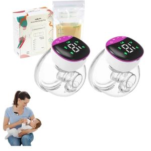 2 Extractores  De Leche Manoslibres Fucsia  Y Bolsas Recolect