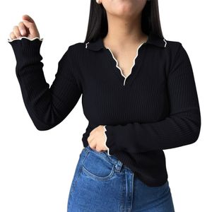 Sueter Mujer Hilo Mlarga Ondulado 359G-21 Color Negro