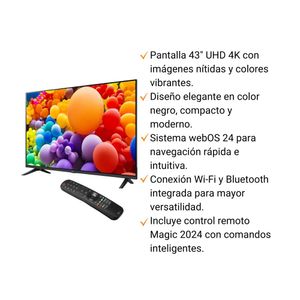 Televisor LG 43" UHD Smart TV AI UT73 4k 43UT7300PSA + Control Remoto Magic