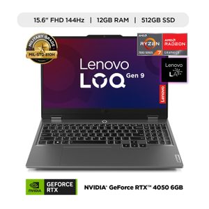 Laptop Lenovo NB LOQ 15ARP9 R7-7435HS 15.6" 12GB RAM 512GB SSD RTX4050 W11  Luna Grey