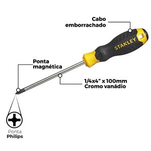 Desarmador Cushion GRIP 10 Unidades Magneticos 66-676 - STANLEY