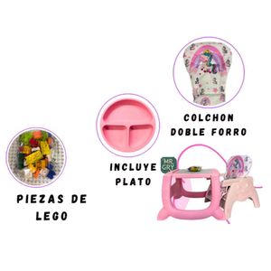 Silla de Comer Carpeta Gato Mewtwo 3 en 1 Rosado