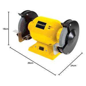 Esmeril de Banco 6"  eléctrico 1 /2 HP 373W STANLEY STGB3715-K2