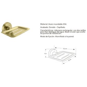 Jabonera XM7116710G Acero Inoxidable color Nano Dorado