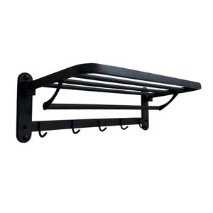 Toallero Multifuncional 3 en 1 de 60cm Negro Mate