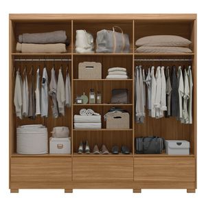 Ropero Paul 6 Puertas 3 Cajones Almendra Off White