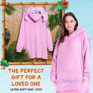 Lilo & Stitch | Manta Polar Sherpa con capucha de gran tamaño de Ángela | Talla Única
