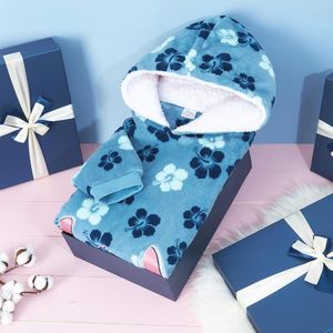 Stitch | Manta Polar Sherpa con capucha de gran tamaño de Stitch de Disney | Talla Única