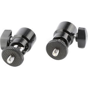 CAMVATE 1/4"-20 Mini Cabezal Esférico (Paquete de 2) - Rotación 360°, Inclinación 90°, Construcción