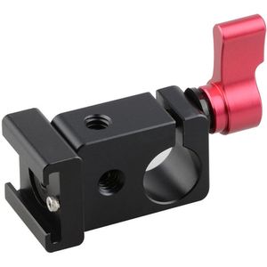 CAMVATE Abrazadera de Varilla de 15mm con Base de Zapata Fría (Palanca Roja) - Roscas de Montaje 1/