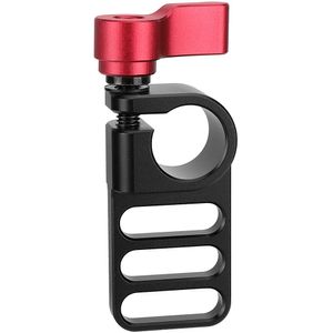 CAMVATE Abrazadera de 15mm para Barra Única con Tres Ranuras de Montaje 1/4"-20 y Perilla Roja - Co