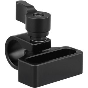 CAMVATE Abrazadera de Varilla de 15mm con Montaje de 1/4"-20 (Perilla Negra) - Construcción de Alum