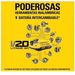 Batería Stanley 20V Ión Litio 2A para herramientas inalámbricas