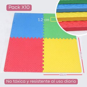 Piso de Goma para Bebé 60 x 60cm Pack por 10 Unid