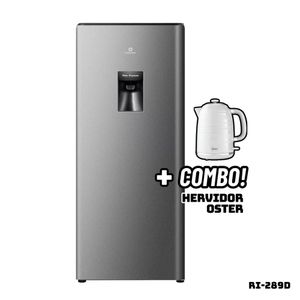 Refrigeradora INDURAMA 177 L Con DISP De Agua Plateado RI-289D + Hervidor OSTER Blanco
