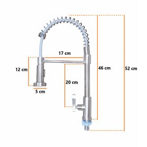 Llave Resorte para Lavadero Flexible Pico Ganso al Mueble Valmax