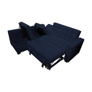 Sofá Cama Multifuncional Kavala 3 Cuerpos - Azul Marino